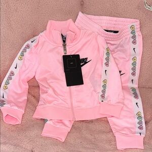 Nike Pink Tracksuit with Heart Accents